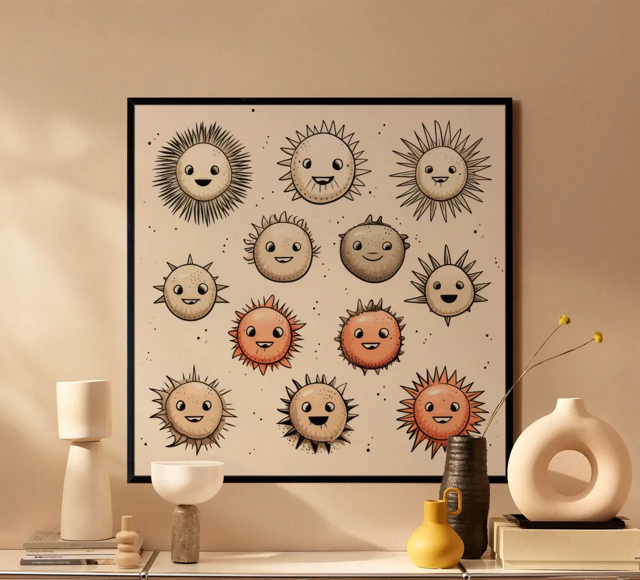 Retro Sea Urchin Gang Hahnemühle von Funny Animals