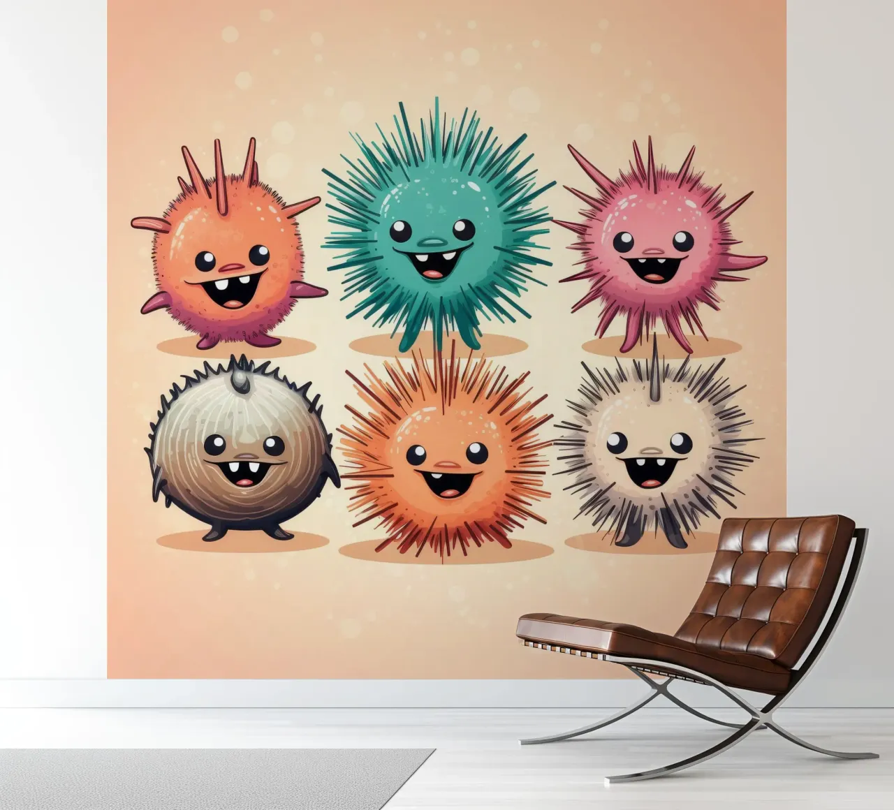 Retro Sea Urchin Gang photo wallpaper by Funny Animals