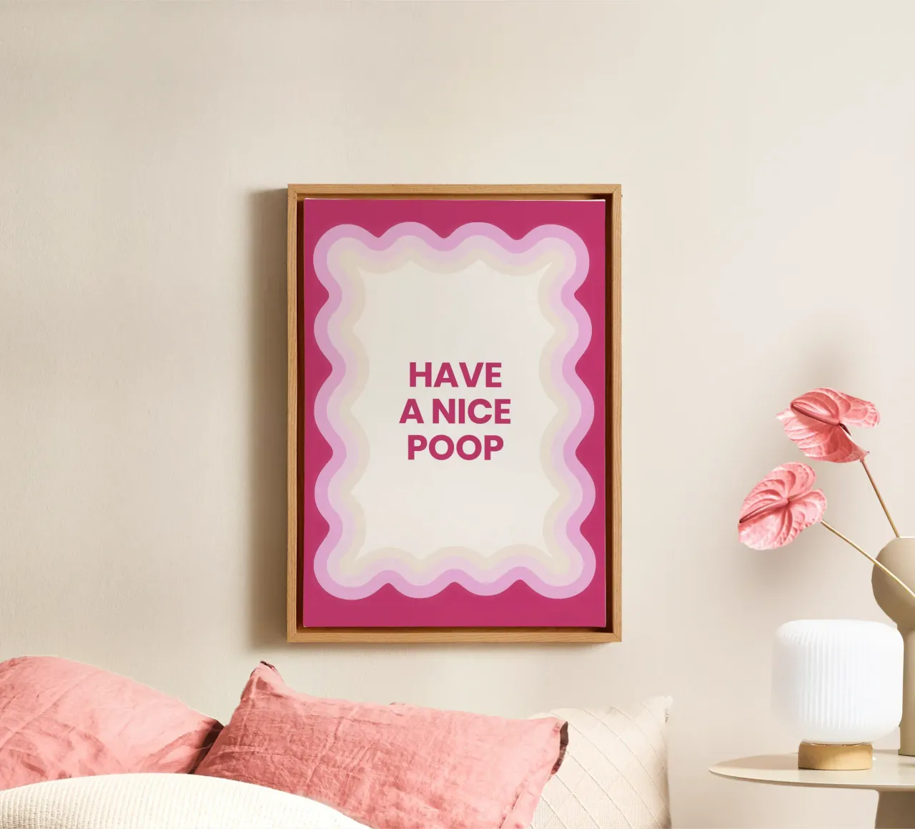 Have a Nice Poop tela con Cornice a cassetta da Attaboy Dsgn