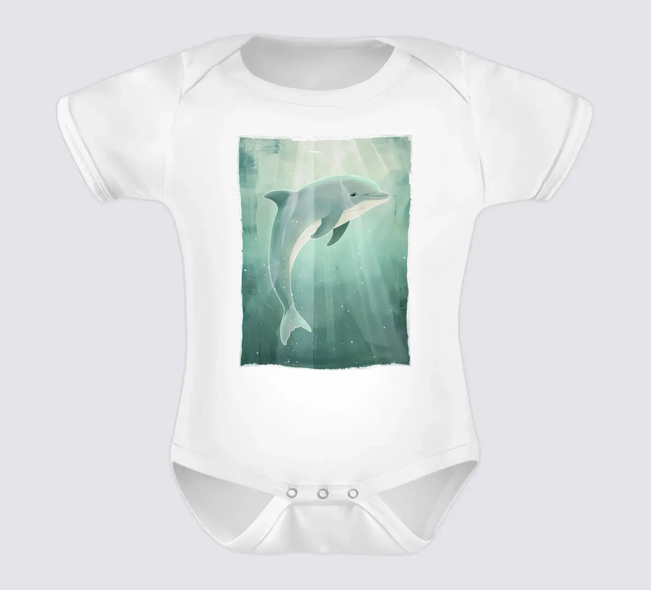 Luce subacquea con cucciolo di delfino body neonato maniche corte da DesignDoodle