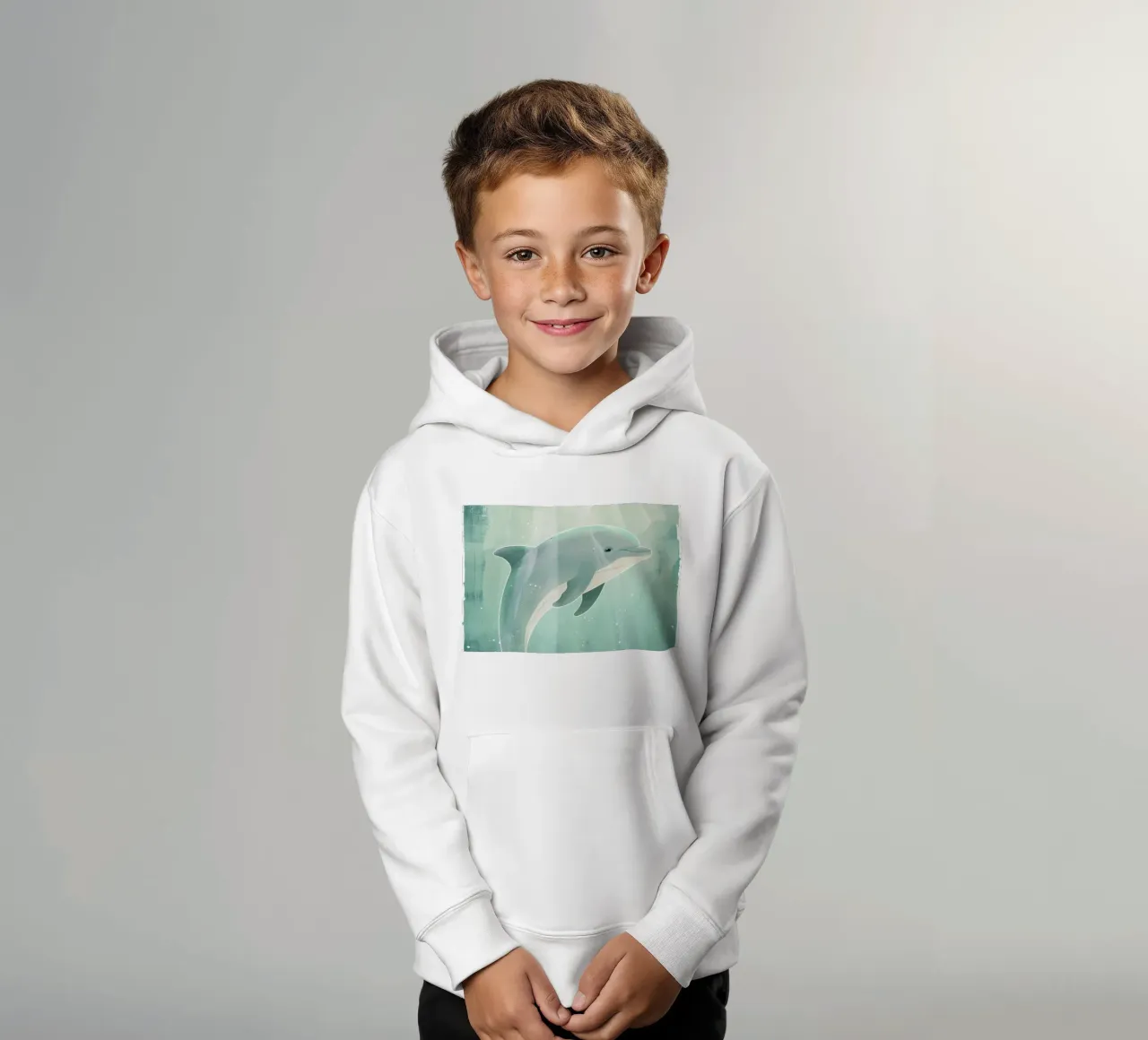 Luce subacquea con cucciolo di delfino felpa bambino con cappuccio da DesignDoodle