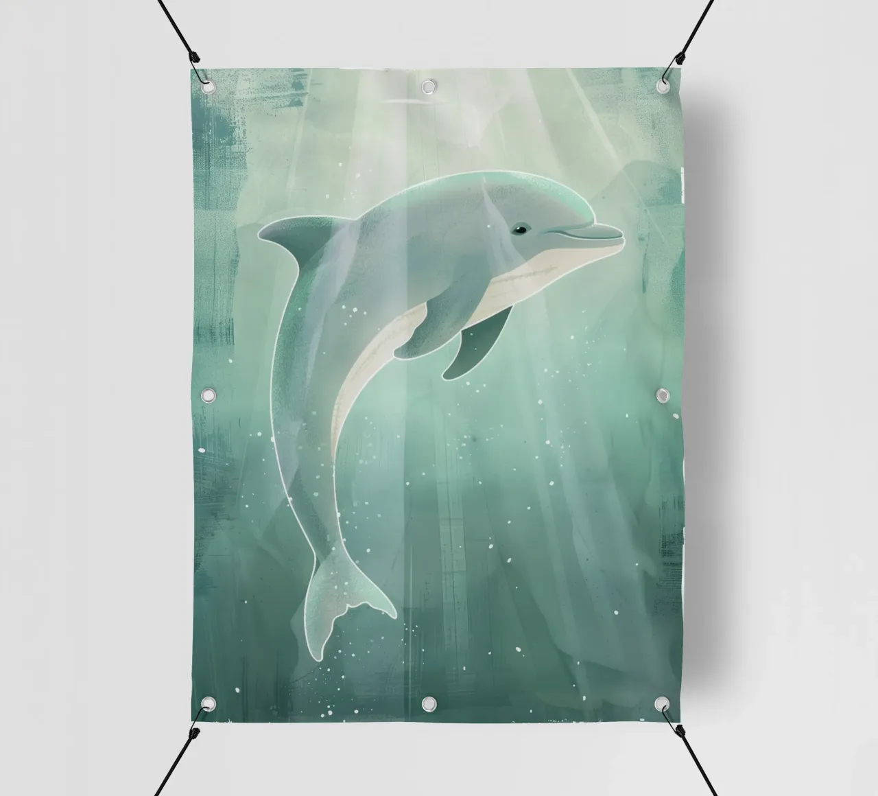 Luce subacquea con cucciolo di delfino telo in pvc da DesignDoodle