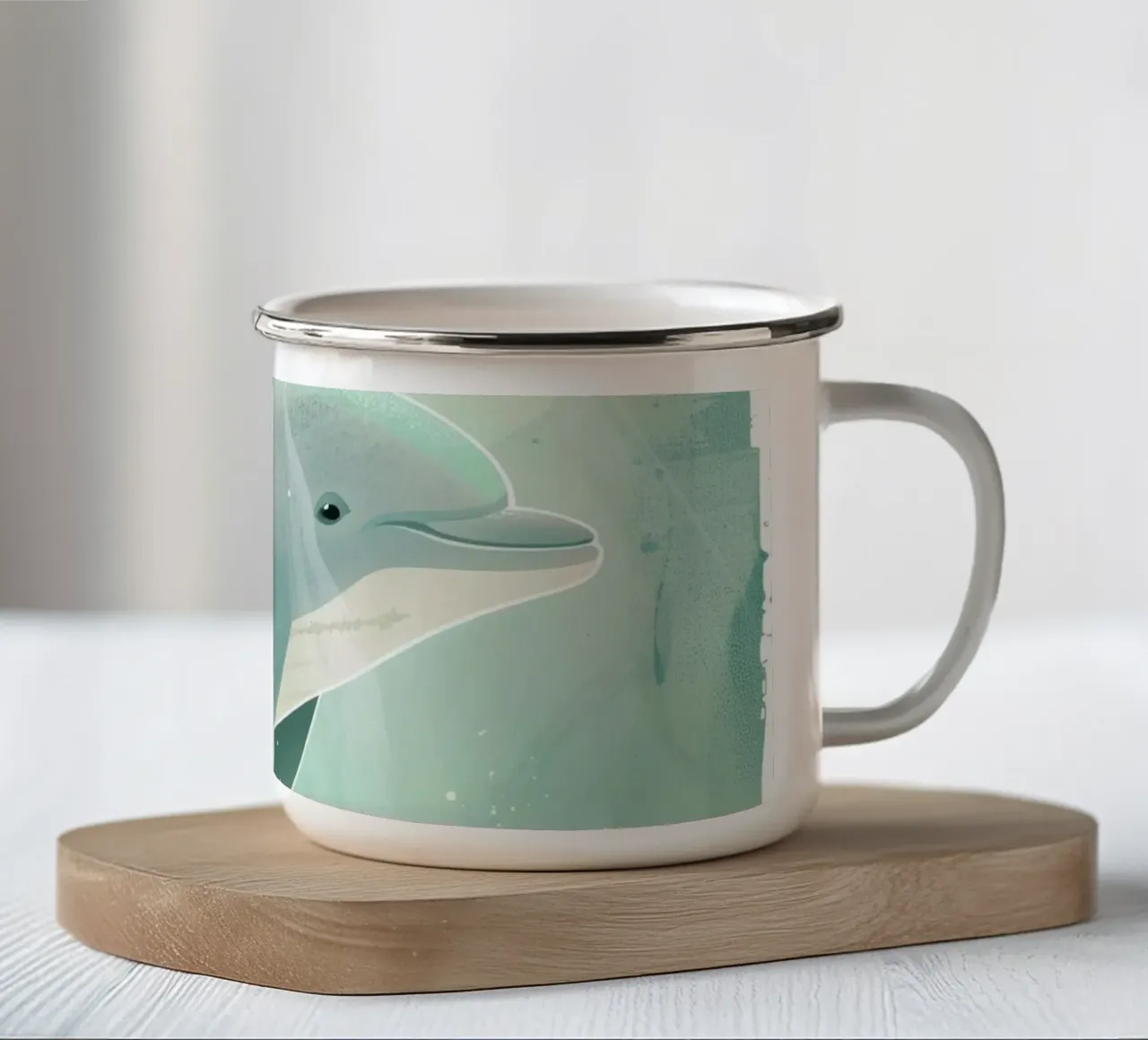 Luce subacquea con cucciolo di delfino tazza in smalto da DesignDoodle