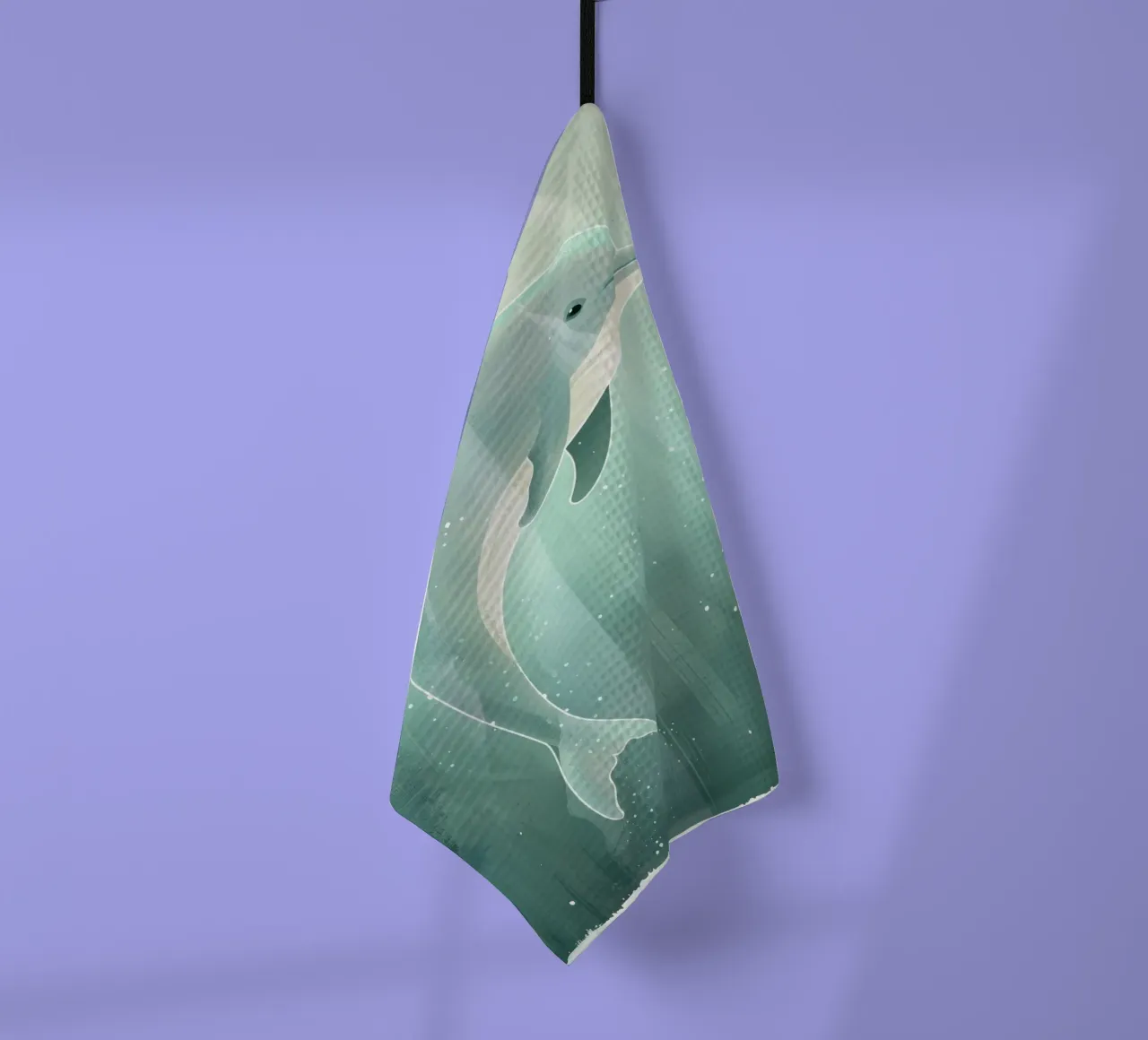 Luce subacquea con cucciolo di delfino canovaccio da cucina da DesignDoodle