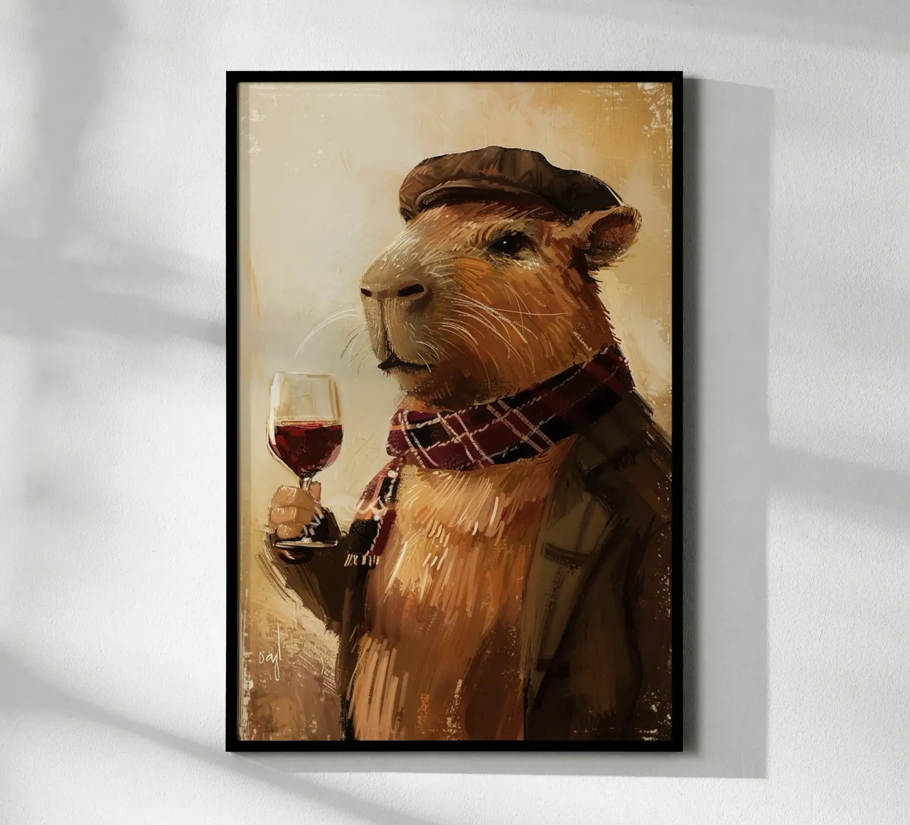 The Wine Connoisseur Capybara poster da Chic Creatures