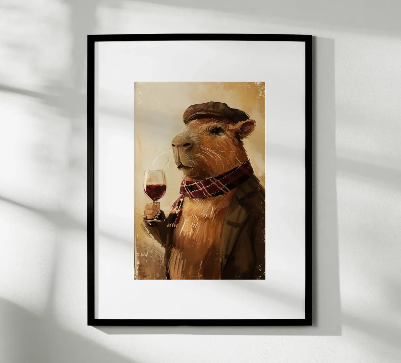The Wine Connoisseur Capybara poster da Chic Creatures