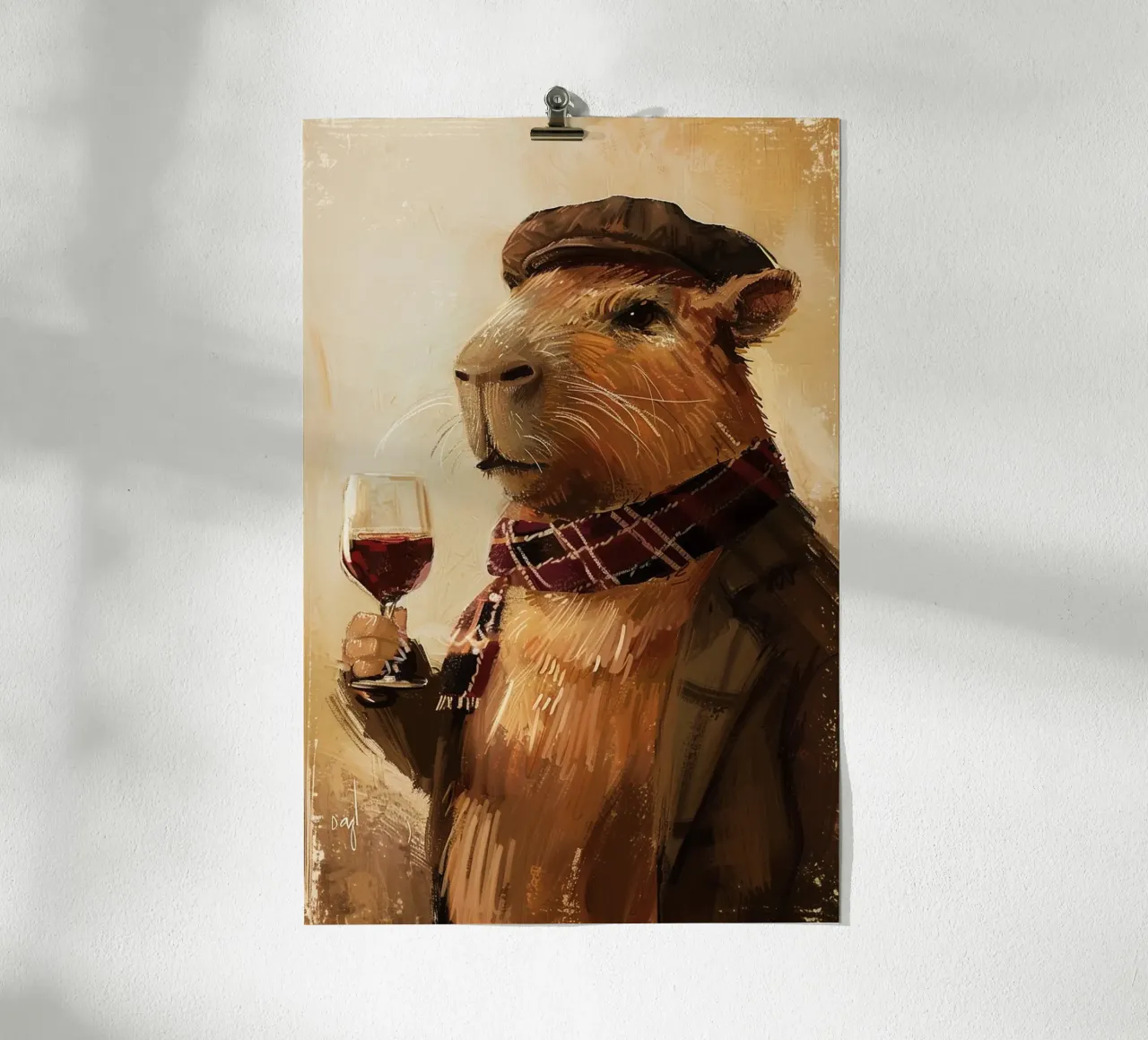 The Wine Connoisseur Capybara poster da Chic Creatures
