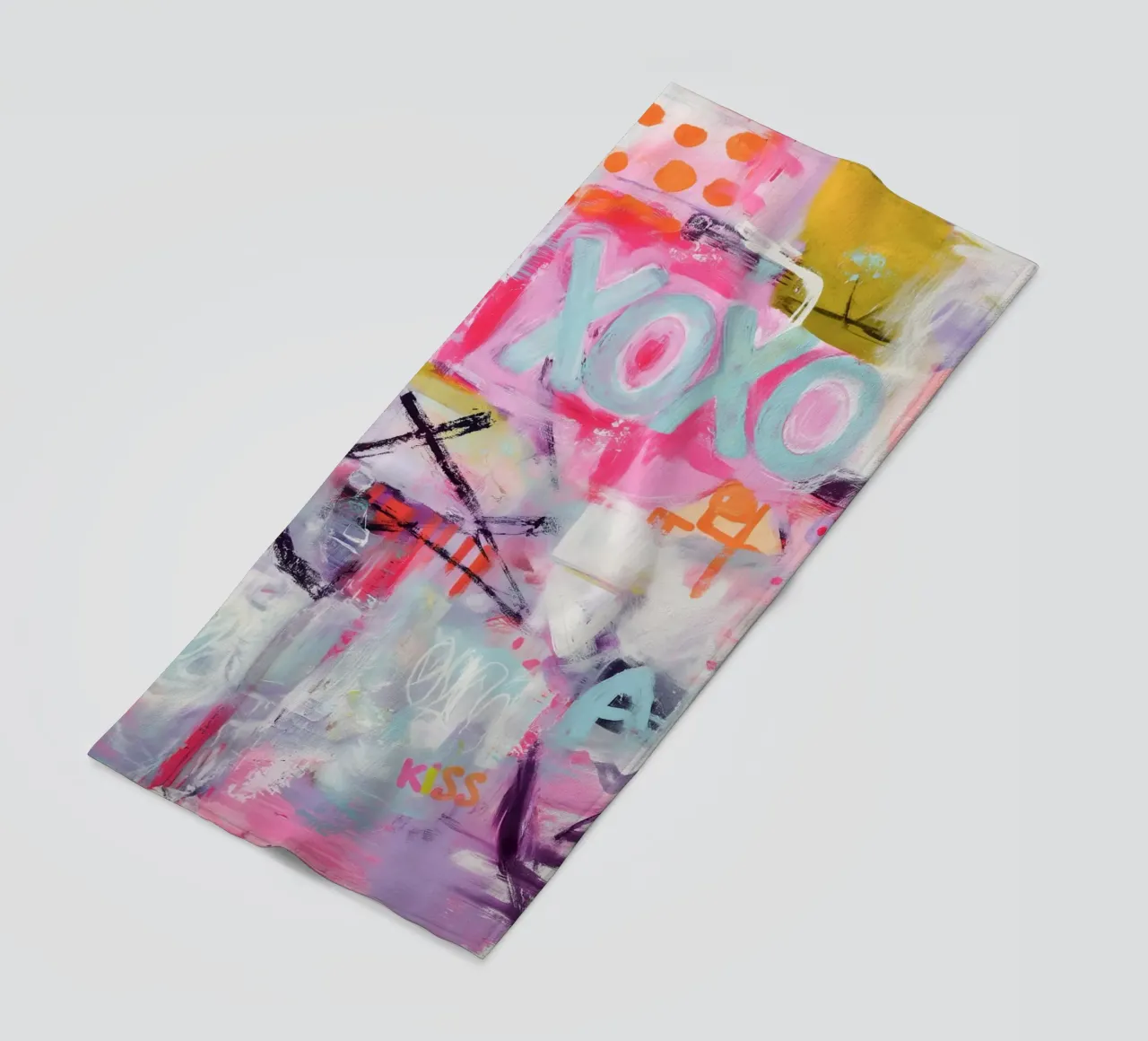 Kiss and hug beach towel by Carinaprint