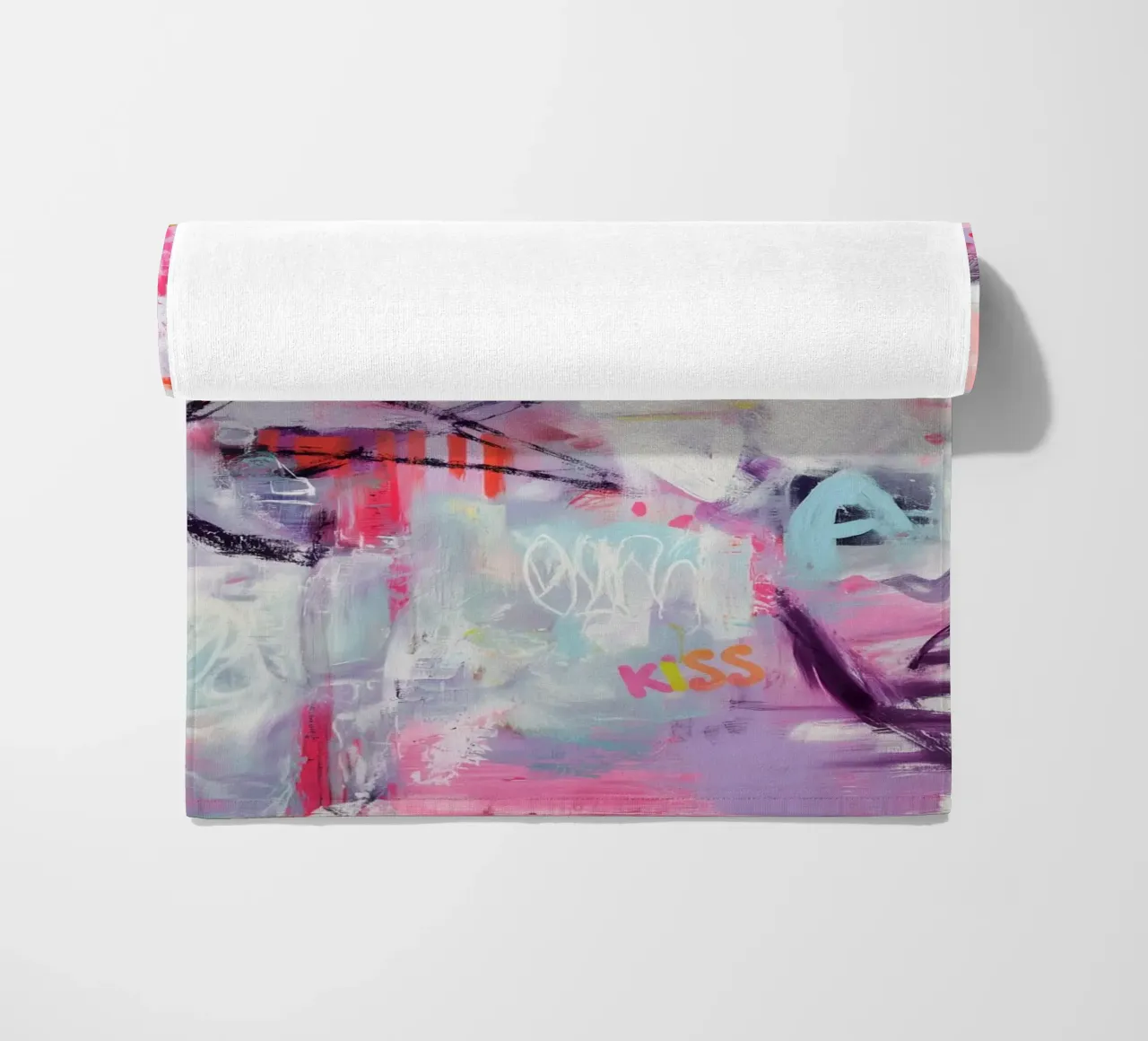 Kiss and hug beach towel by Carinaprint