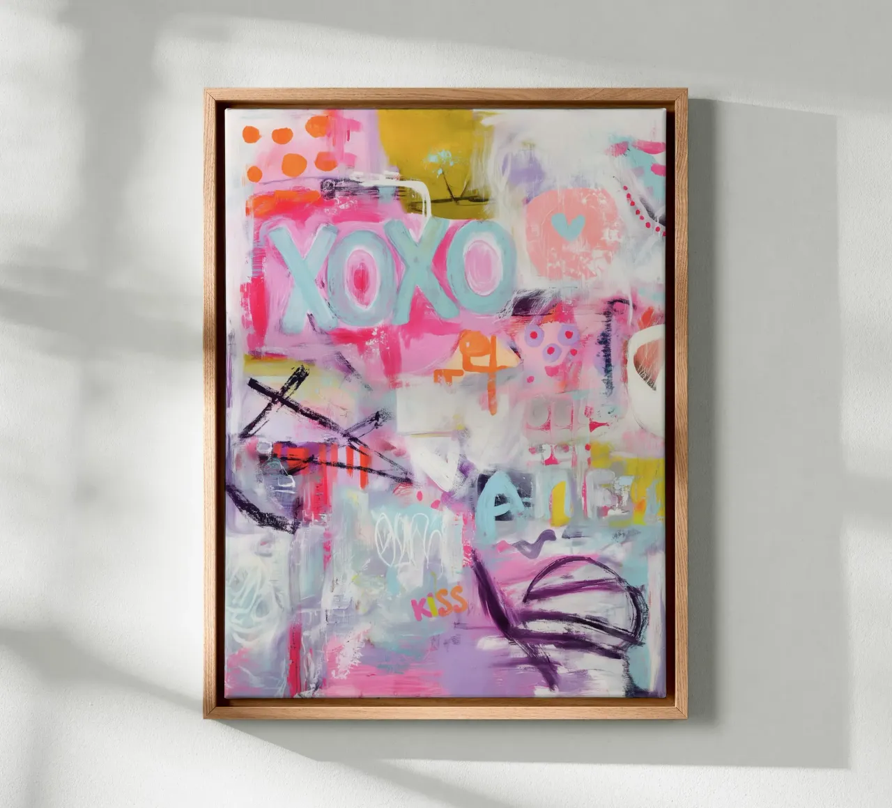 Kus en knuffel canvas met Baklijst van Carinaprint