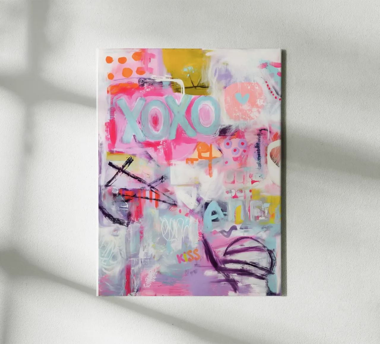 Kus en knuffel canvas met Baklijst van Carinaprint