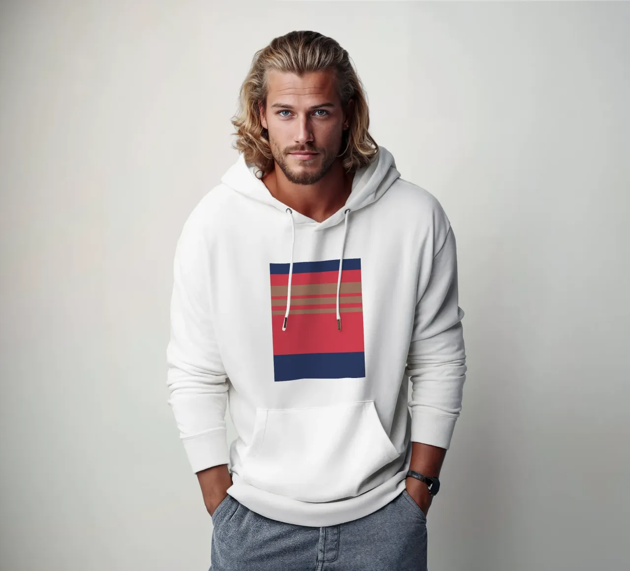l'automne à Nice. Colorblock. felpa con cappuccio da FRICKE DESIGN