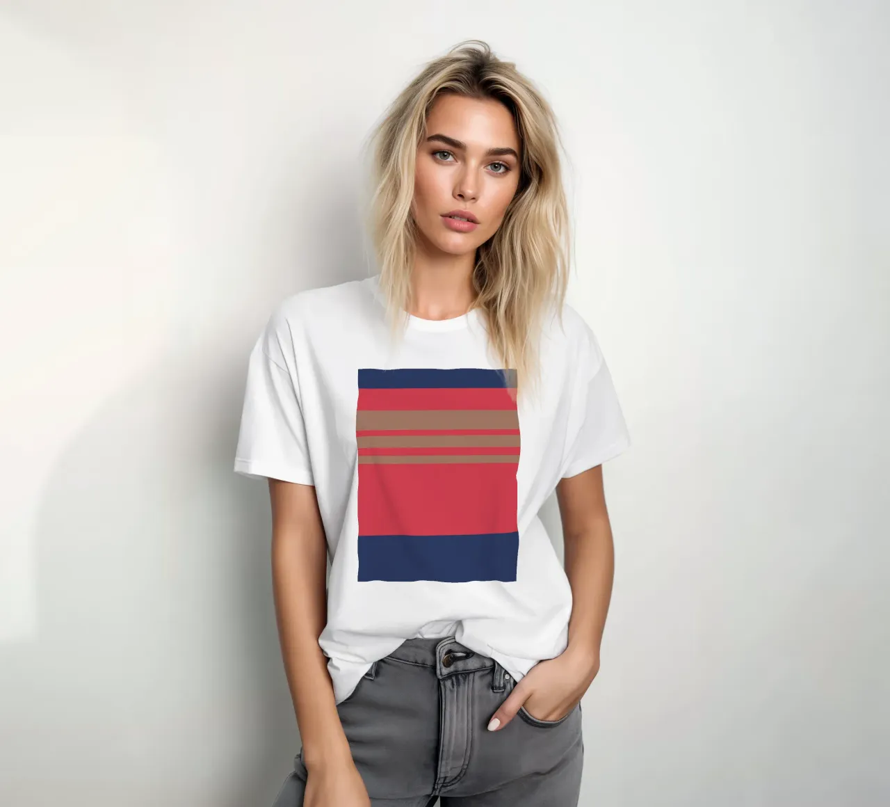 l'automne à Nice. Colorblock. t-shirt da FRICKE DESIGN