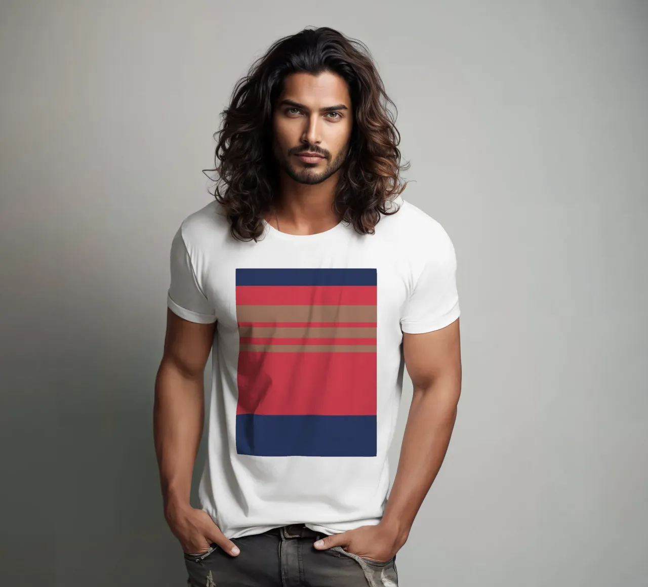 l'automne à Nice. Colorblock. t-shirt da FRICKE DESIGN