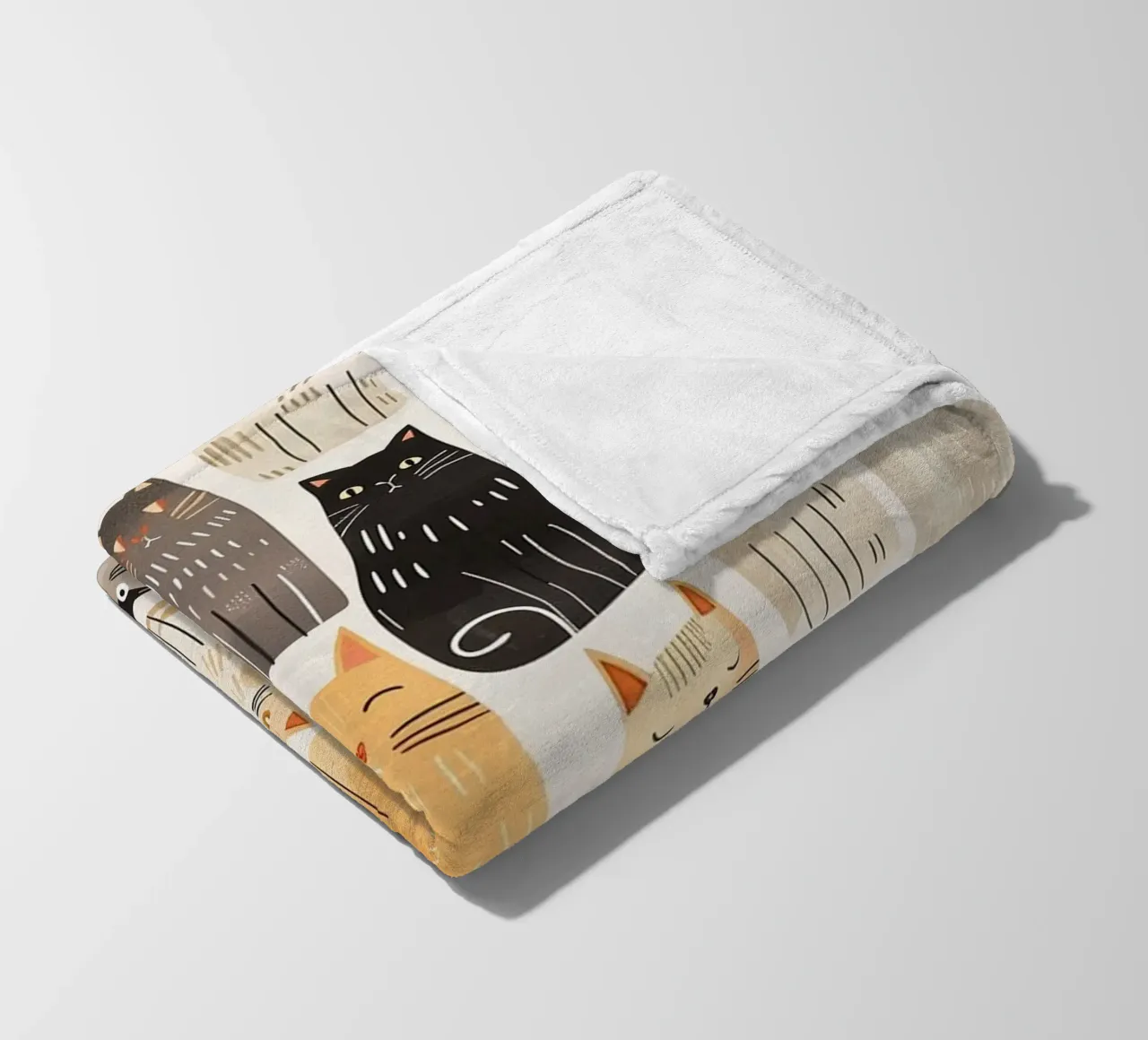Cat Parade fleece blanket by wonderfolk