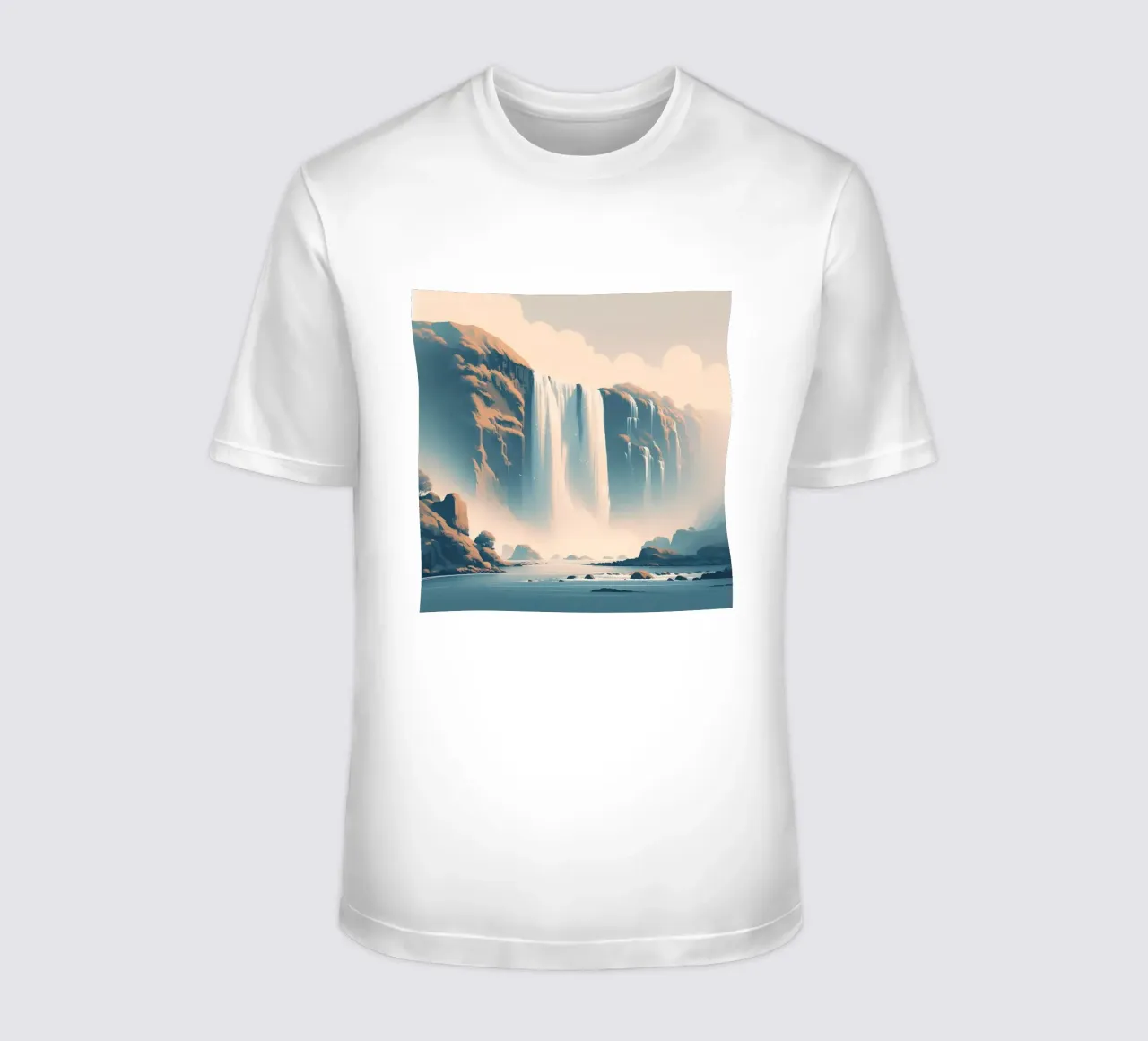 Cascata in Islanda t-shirt da Digital Naive