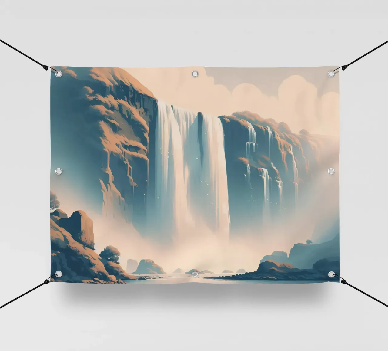 Cascata in Islanda telo in pvc da Digital Naive