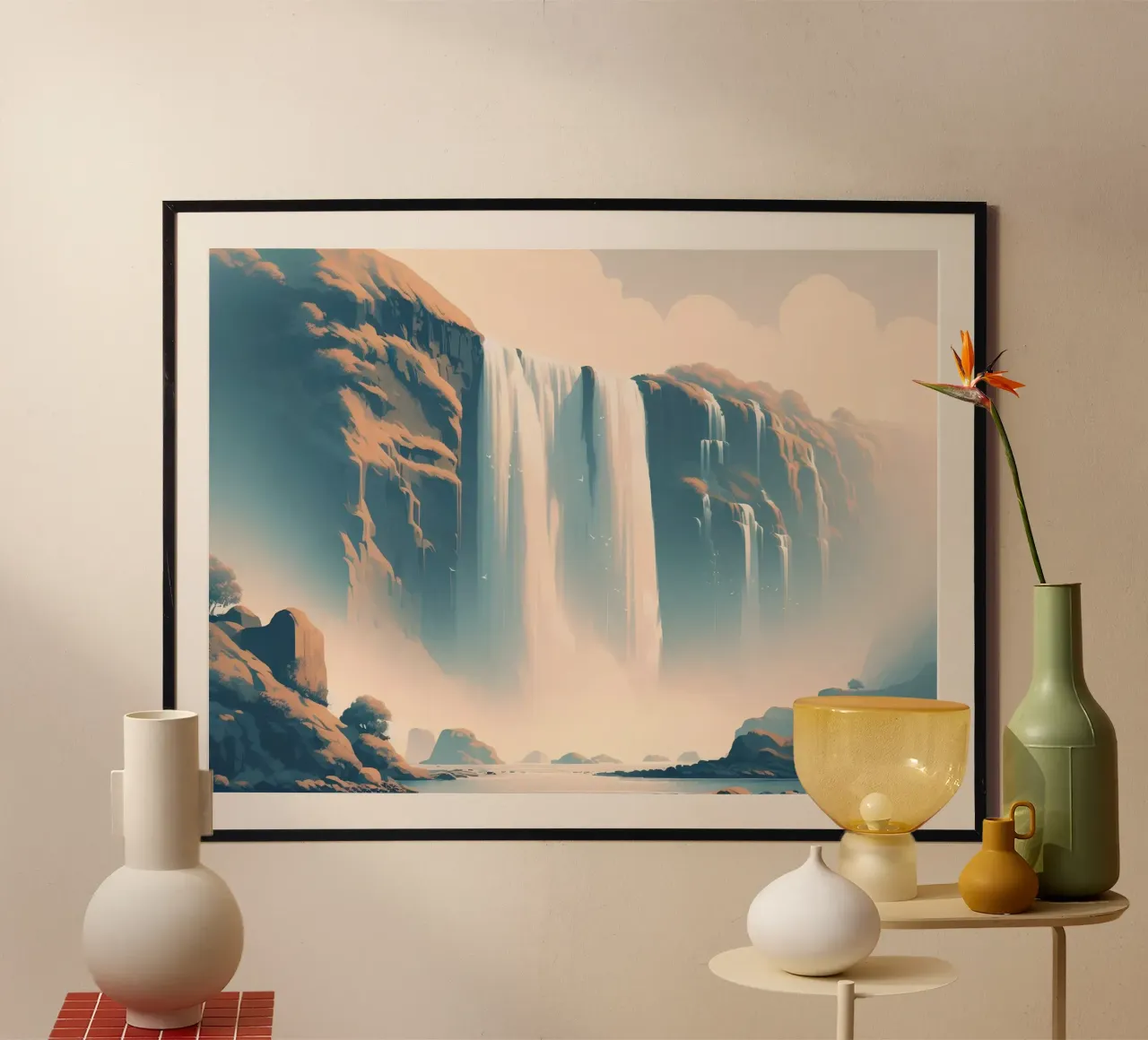 Cascata in Islanda carta hahnemühle da Digital Naive