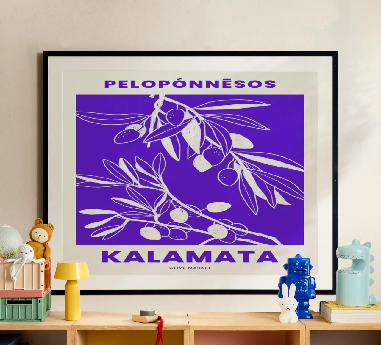 Kalamata poster con telaio in legno da Pure