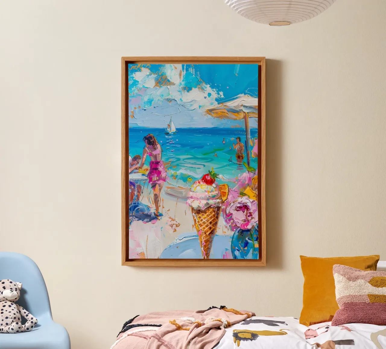 Italian Summer by the Sea tela con Cornice a cassetta da michi