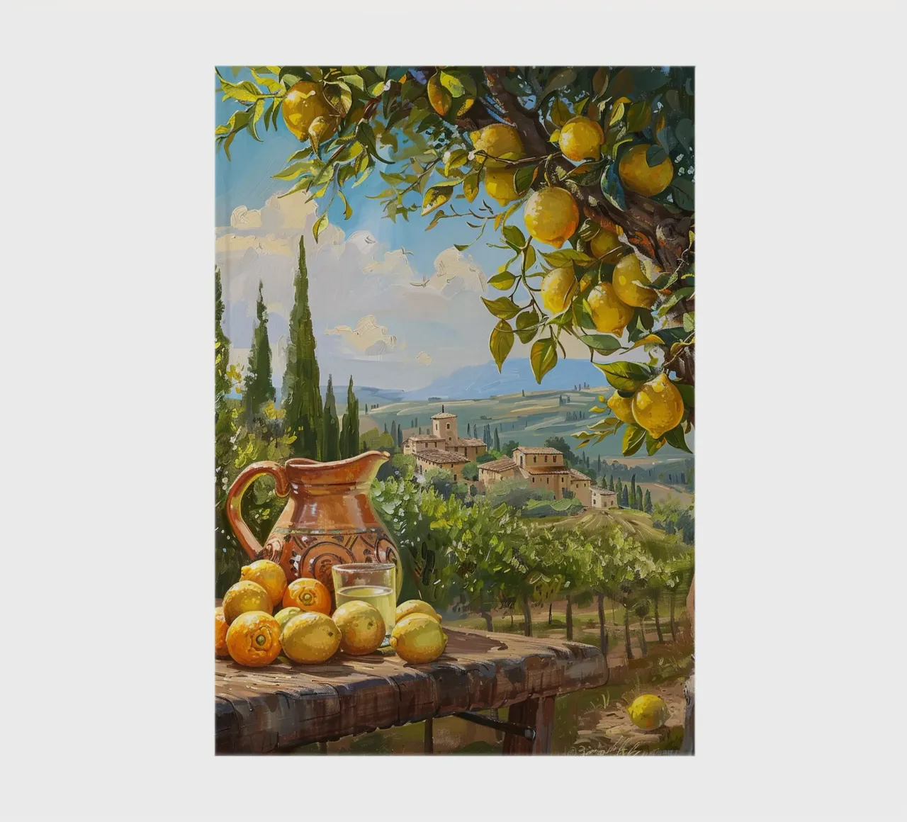 Tuscan Lemon Grove at Golden Hour notebook by Mosaic Dialogue
