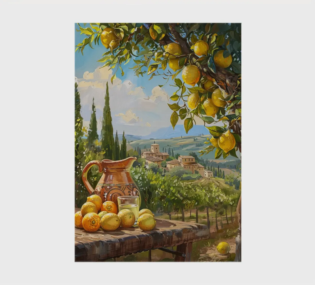 Tuscan Lemon Grove at Golden Hour notebook by Mosaic Dialogue