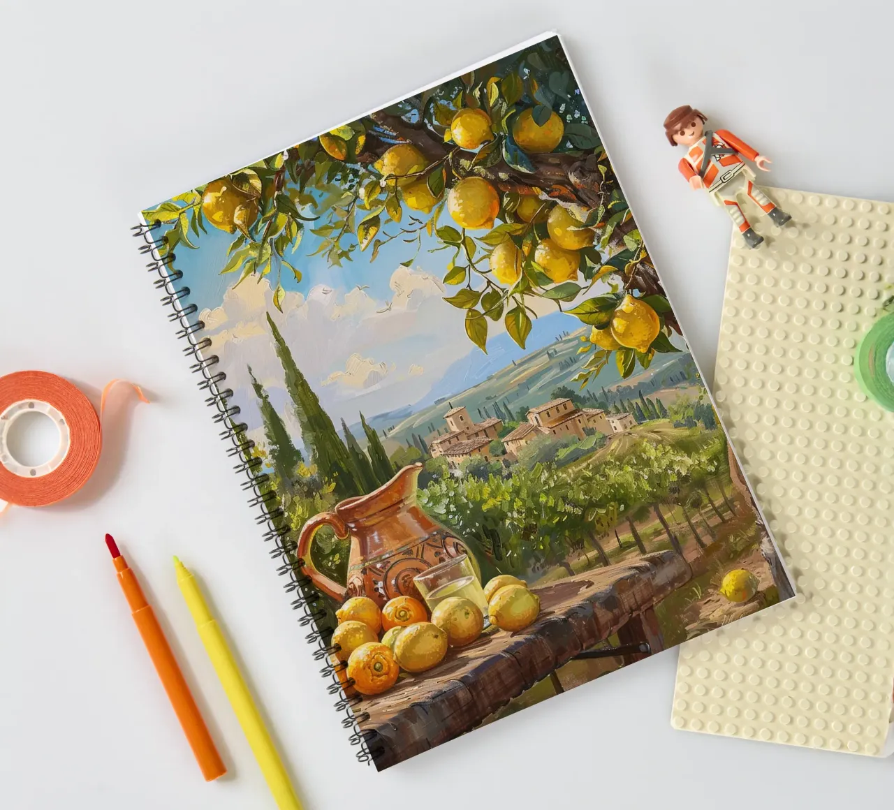 Tuscan Lemon Grove at Golden Hour diario ad anelli da Mosaic Dialogue