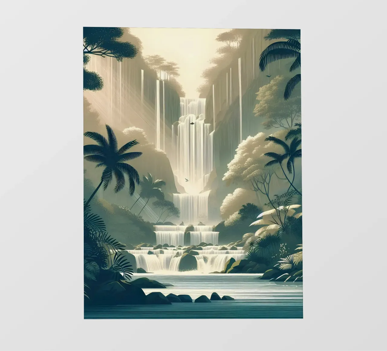Chute d'eau dans la jungle papier peint photo de Digital Naive