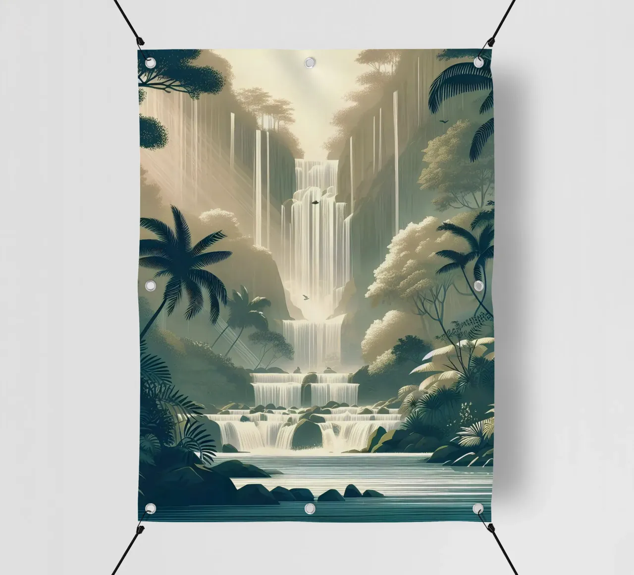 Cascata nella giungla telo in pvc da Digital Naive