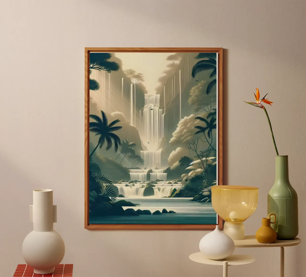 Cascata nella giungla alluminio dibond da Digital Naive