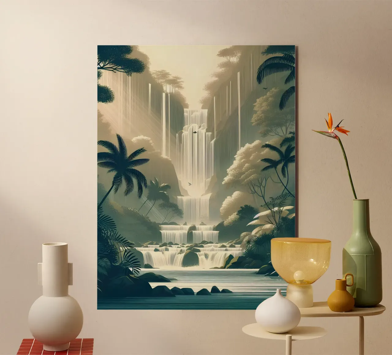 Cascata nella giungla alluminio dibond da Digital Naive