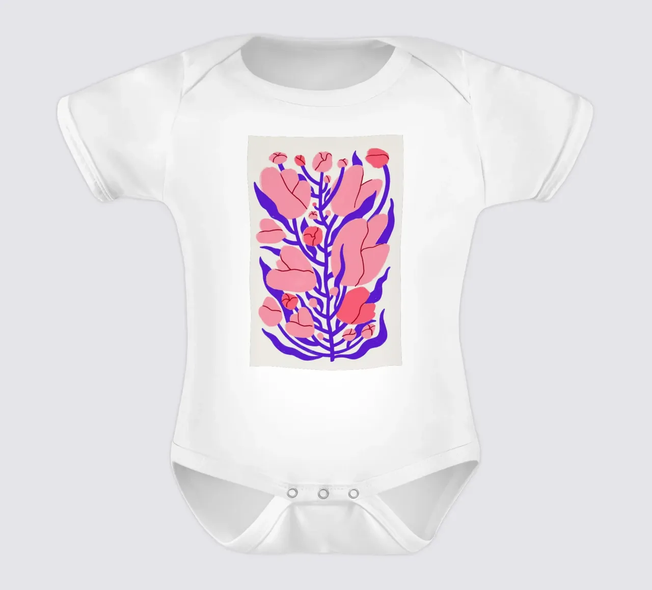 Summer Bloom short-sleeve baby romper by Pure