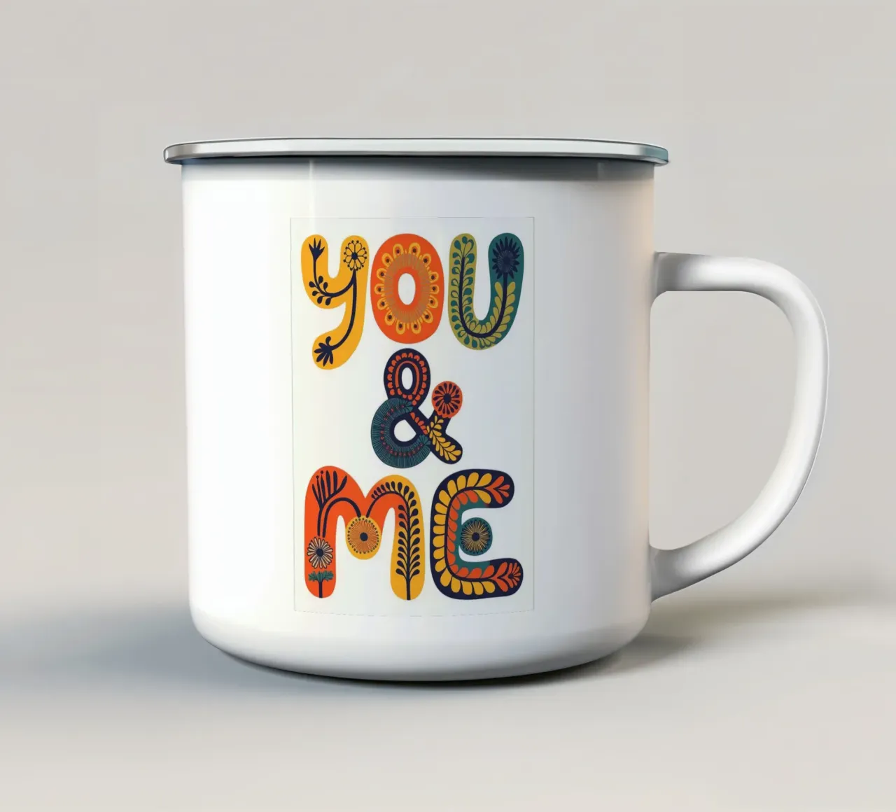 YOU & ME tazza in smalto da 20 Farben
