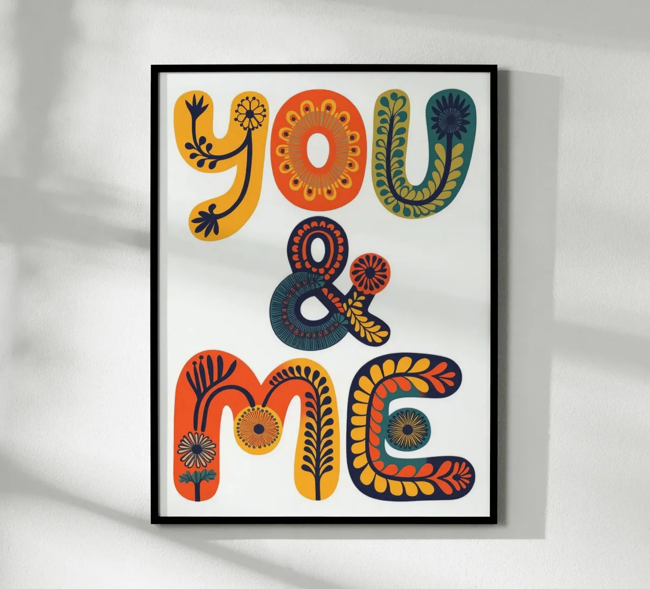 YOU & ME poster with aluminum frame by 20 Farben