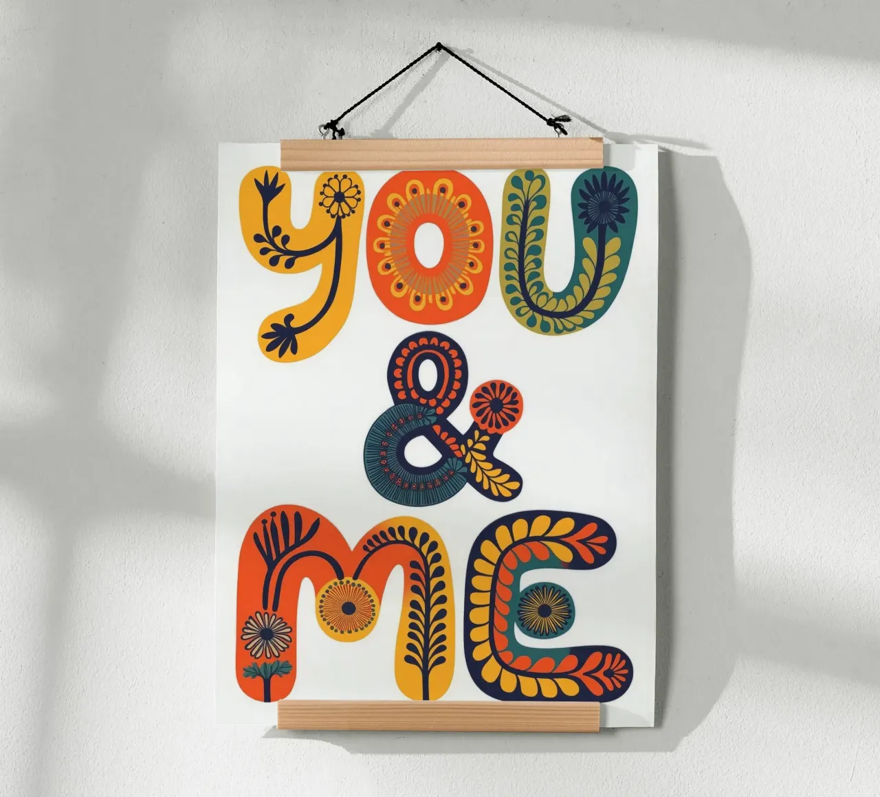 YOU & ME poster with aluminum frame by 20 Farben