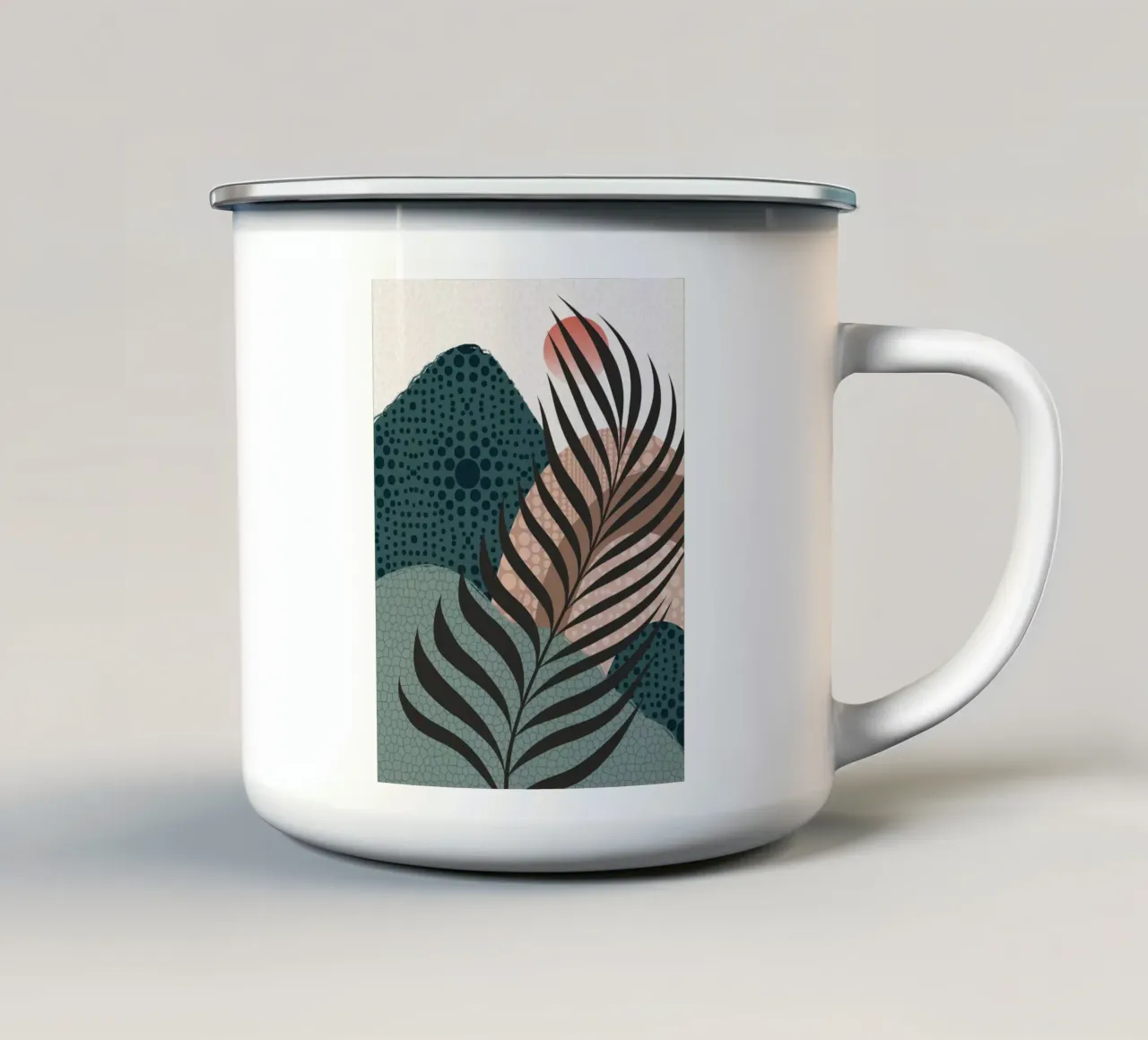 Foglia di palma tropicale tazza in smalto da Little Dean