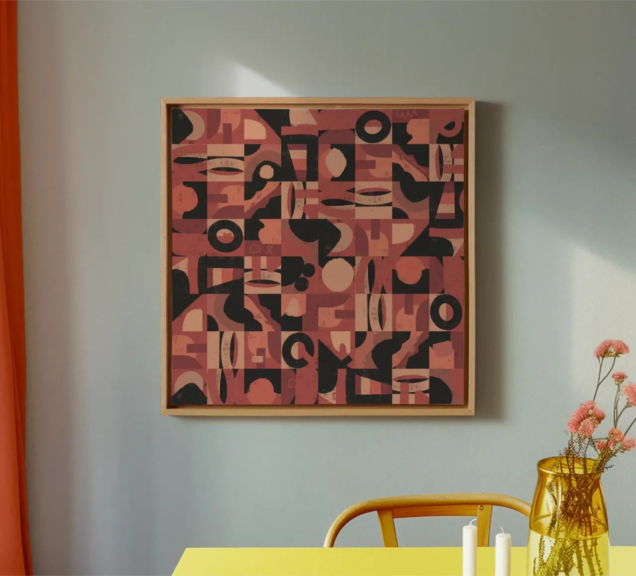 Tiled geometric design 10 canvas by Little Dean