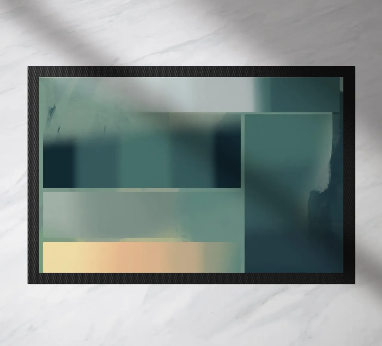 Subtle green gradient doormat by Little Dean