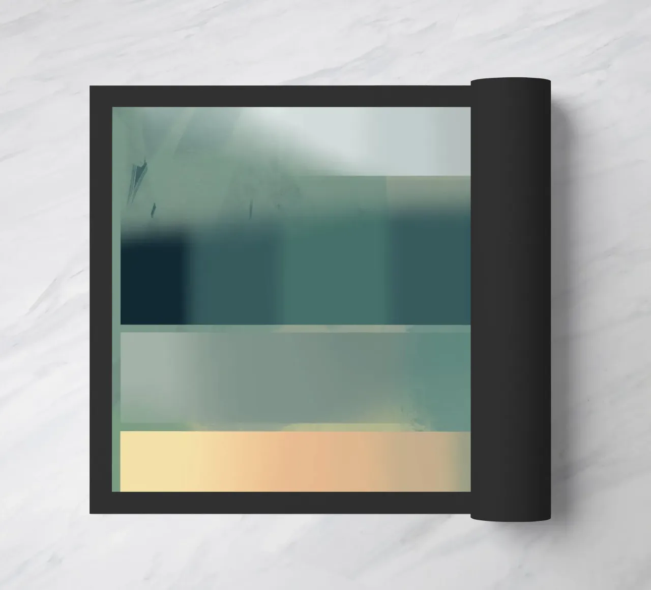 Subtle green gradient doormat by Little Dean