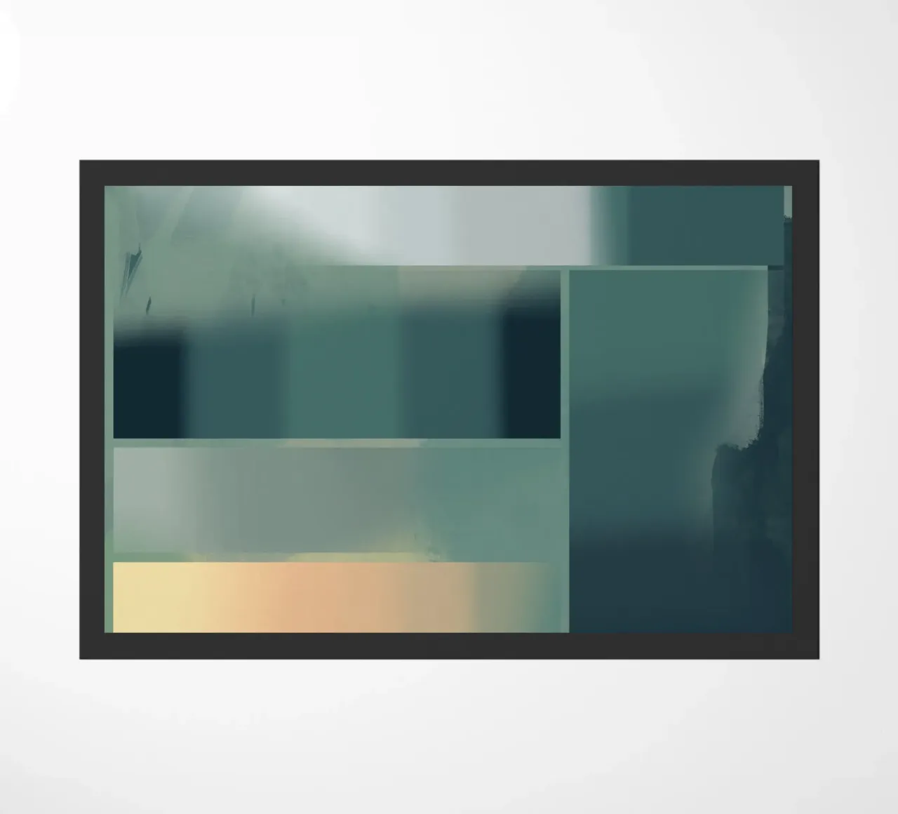 Subtle green gradient doormat by Little Dean