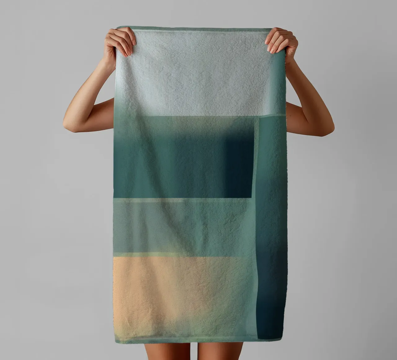Subtle green gradient towel by Little Dean
