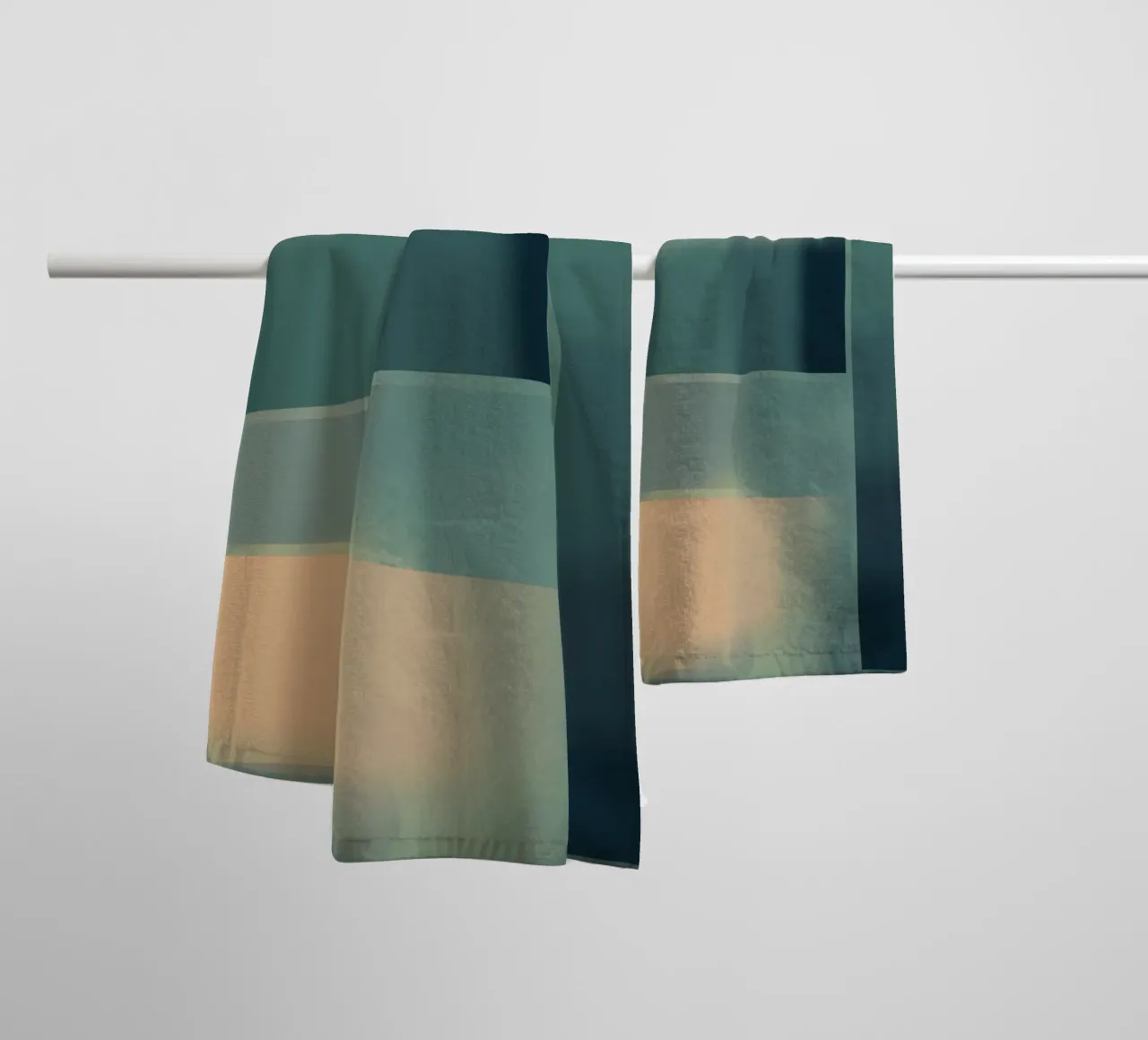 Subtle green gradient towel by Little Dean