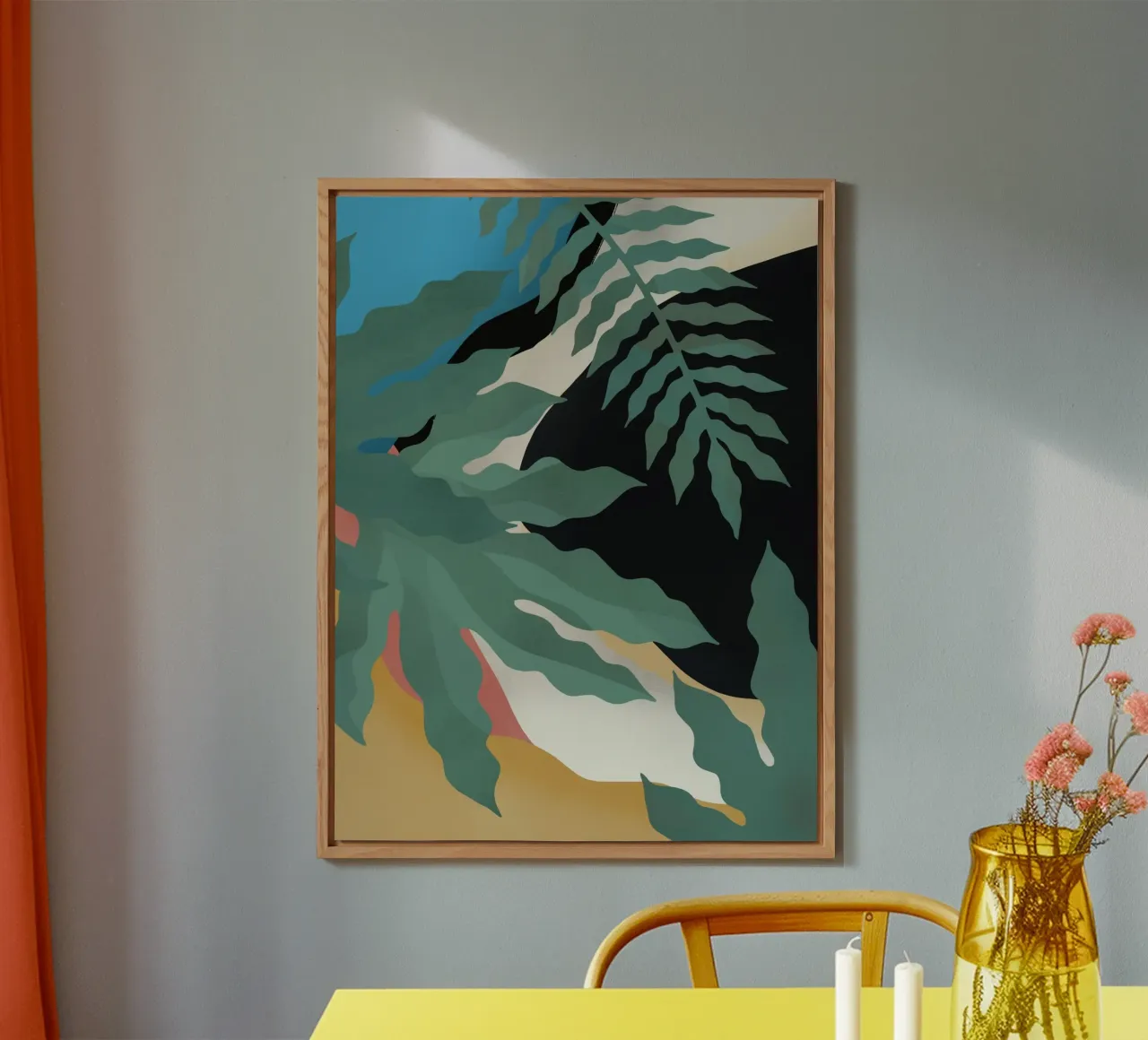 Palmblad tropisch 05 aluminium-dibond van Little Dean
