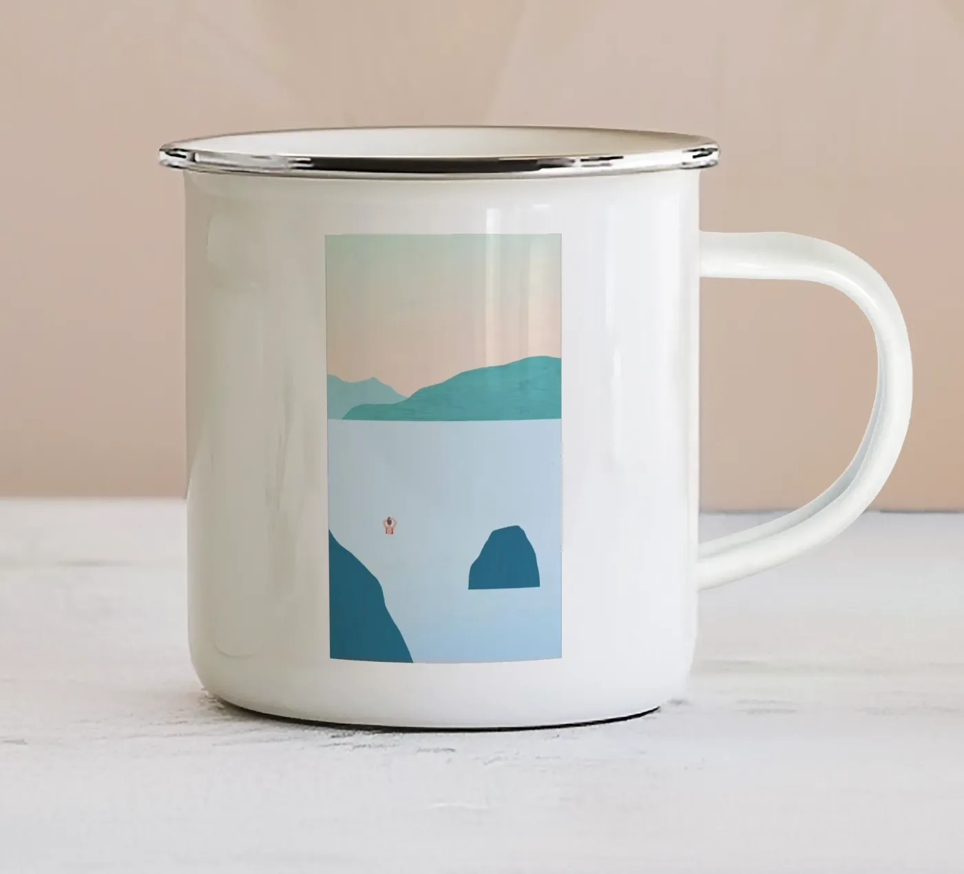 Buzzer enamel mug by Katinka Reinke