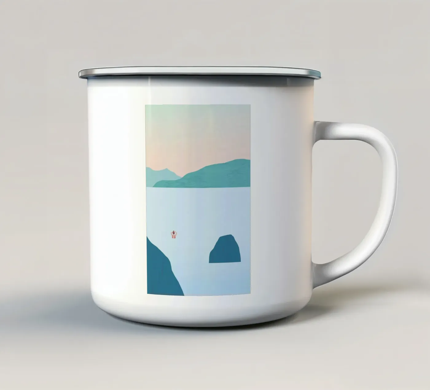 Buzzer enamel mug by Katinka Reinke