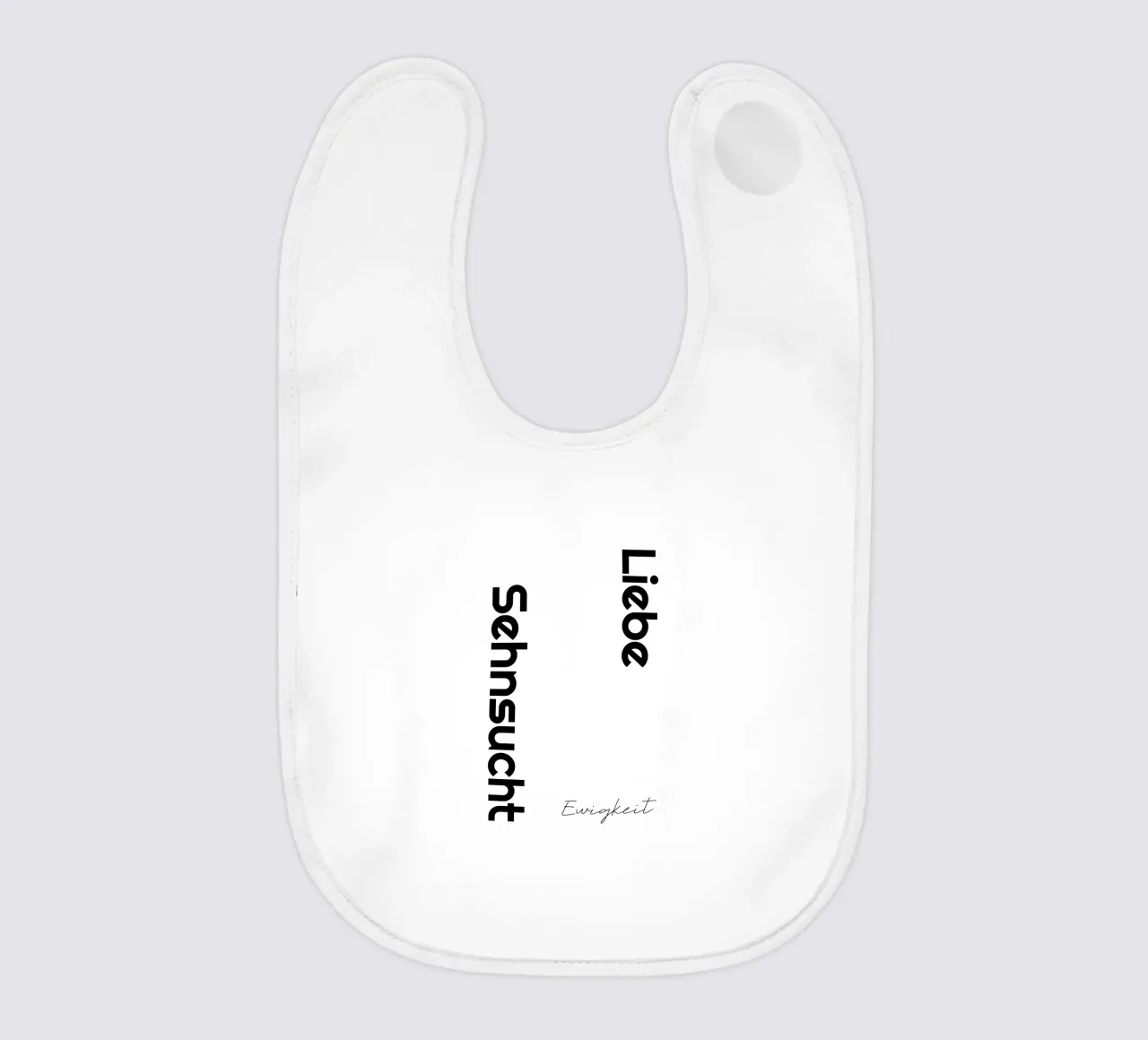 Love longing eternity baby bib by YV TYPOGRAPHY