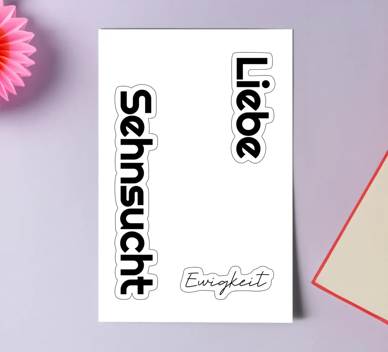 Love longing eternity sticker sheet by YV TYPOGRAPHY