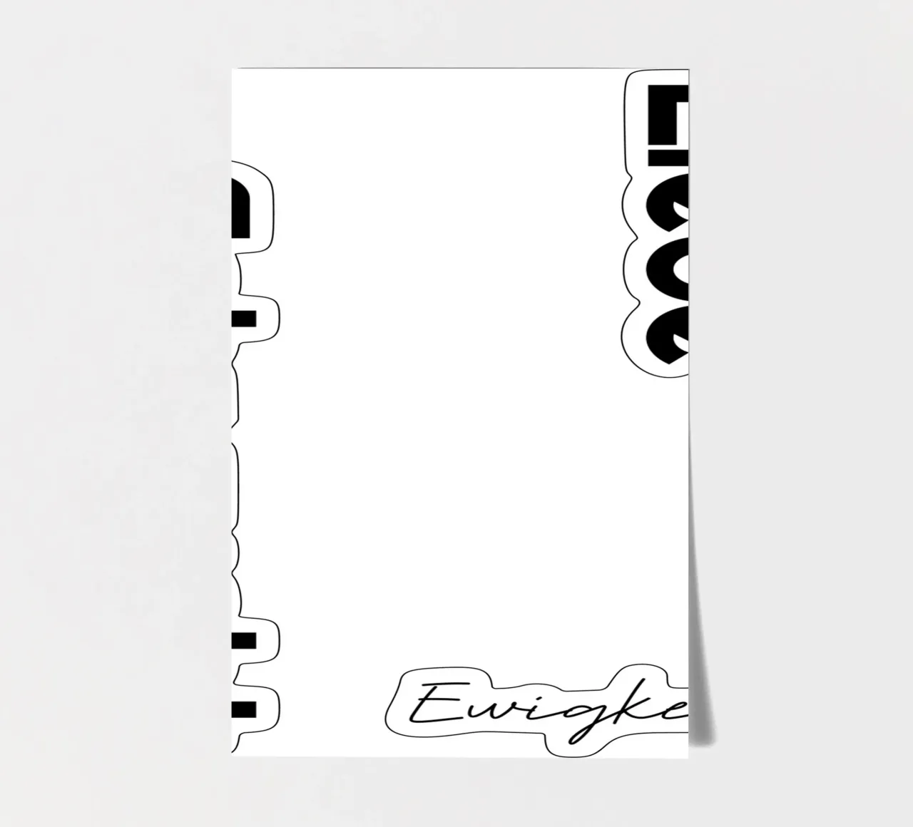 Love longing eternity sticker sheet by YV TYPOGRAPHY