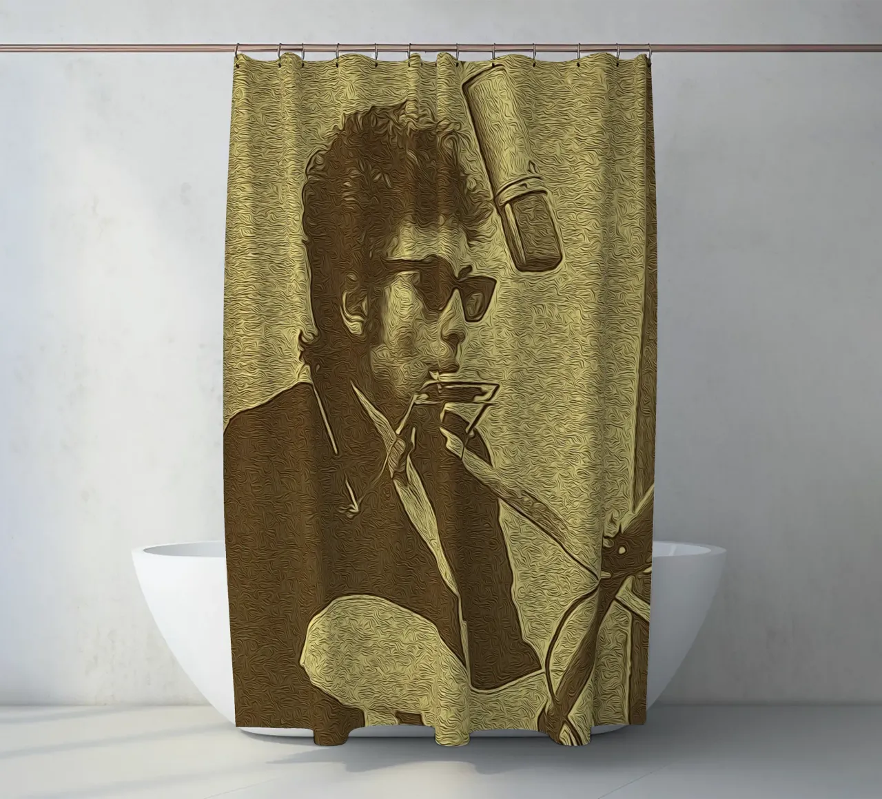 Shades and Strings shower curtain by singpentinksale
