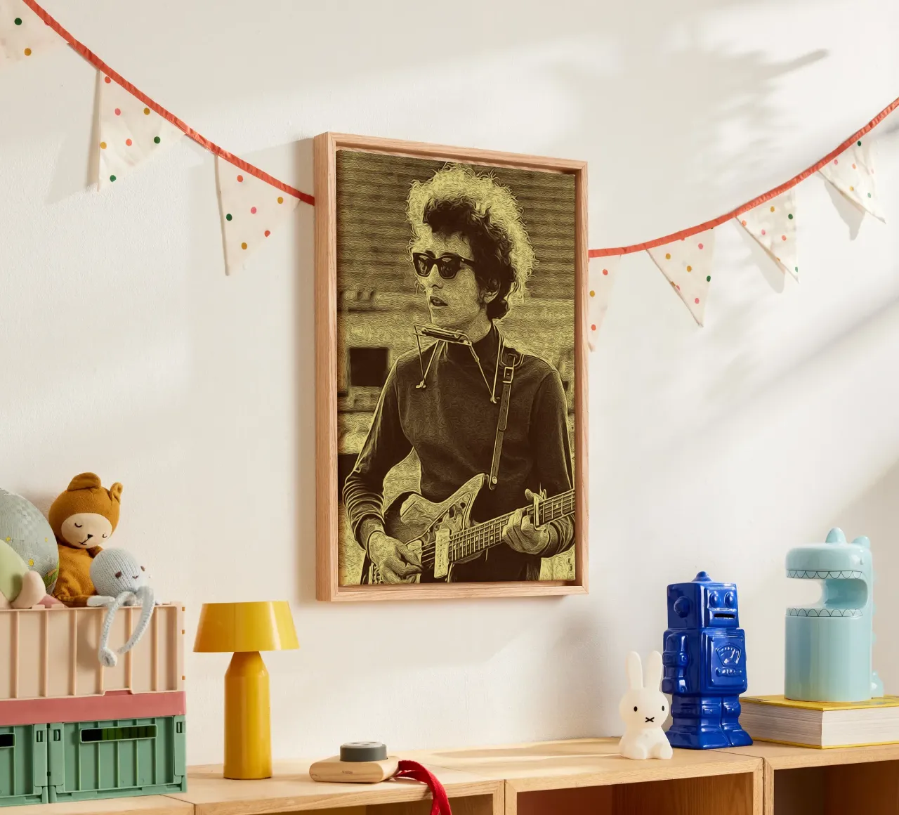 Rebel in rood canvas met Baklijst van singpentinksale